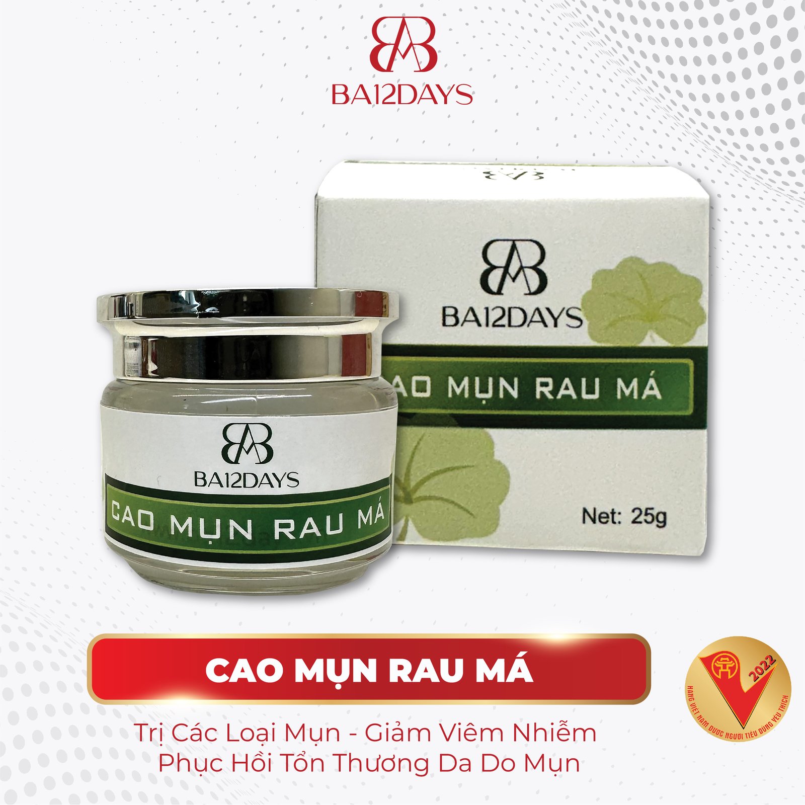 Cao Mụn Rau Má Ba12days - Ba12days Cosmetics